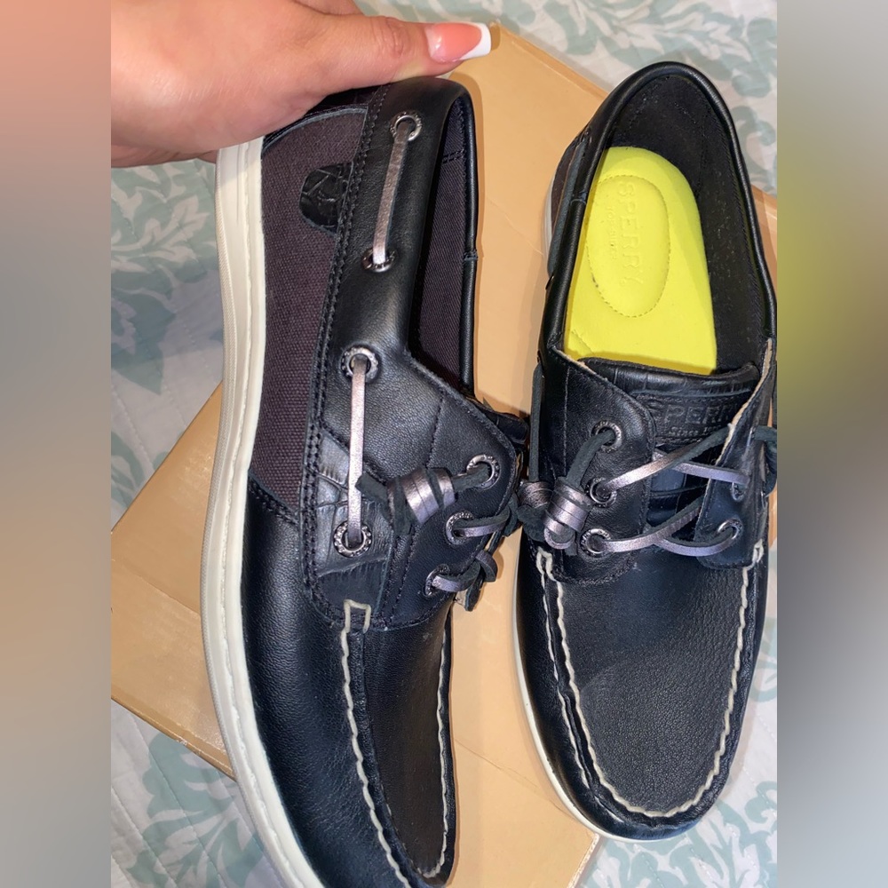 Black Sperry Boat Shoes